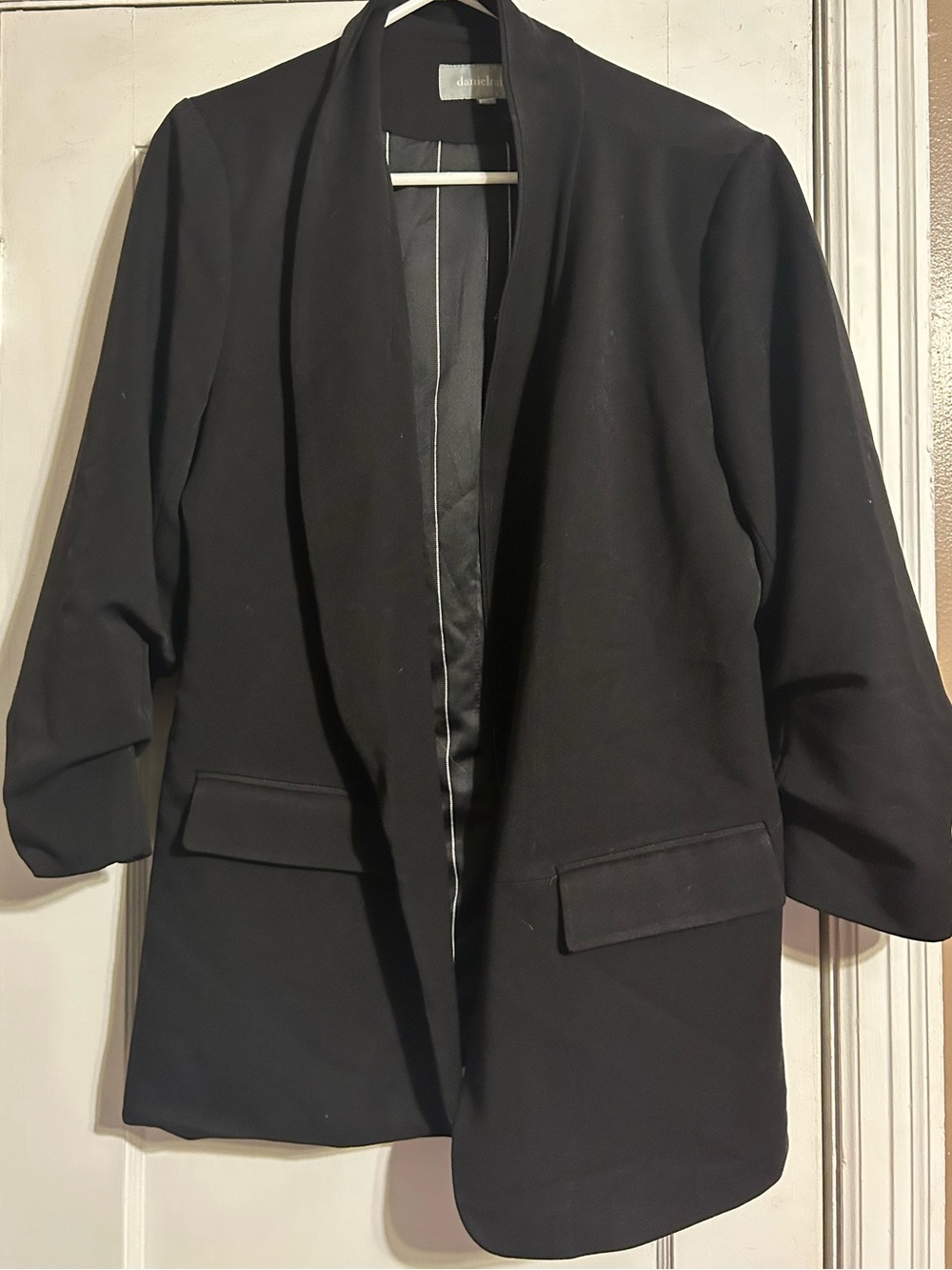 Daniel Rainn Black Open-Front Blazer Jacket